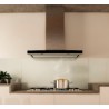 Campana de Pared "LUGANO" 90 cm. Elica Vidrio Negro + Acero Inox. PRF0143099 $999.00 USD