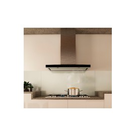 Campana de Pared "LUGANO" 76 cm. Elica Vidrio Negro + Acero Inox. PRF0143098 $899.00 USD