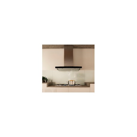 Campana de Pared "LUGANO" 76 cm. Elica Vidrio Negro + Acero Inox. PRF0143098 $899.00 USD